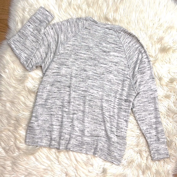 Aerie Oversized Long Sleeve Crewneck Pullover Sweatshirt Marled Grey Size S - Picture 9 of 9
